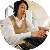 A person working on a laptop